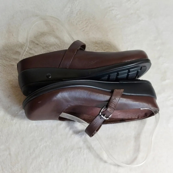 Gravity Defyer Brown Leather Mary Jane‎ Padded Insoles Mules Clogs - Picture 9 of 11